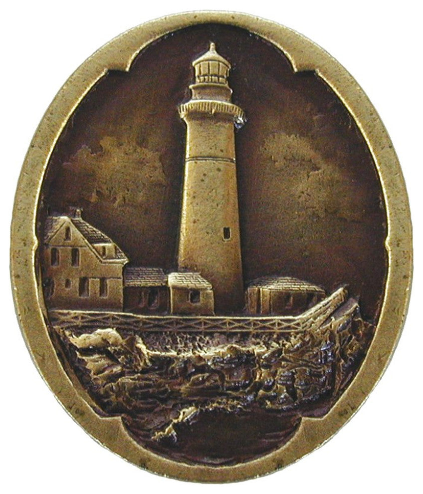 Guiding Lighthouse Knob Antique Brass, Antique Brass