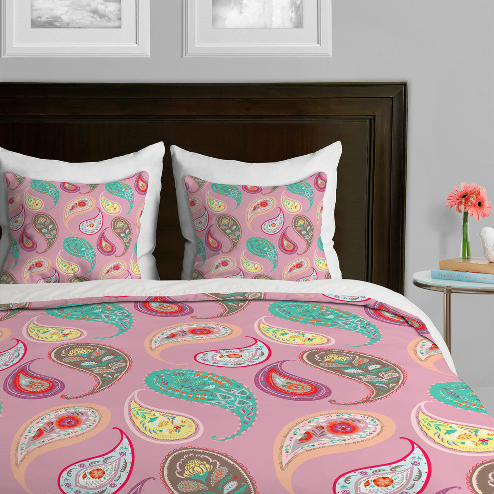 Deny Designs Pimlada Phuapradit Pastel Paisleys Duvet Cover-Lightweight
