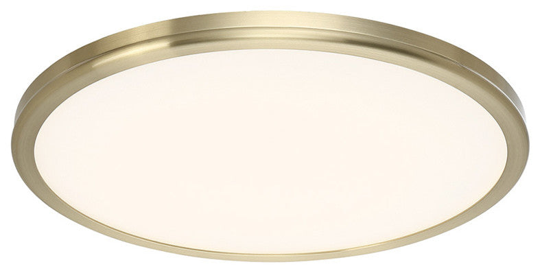 Geos 22" LED Round Low-Profile Flush Mount 3000K, Brass
