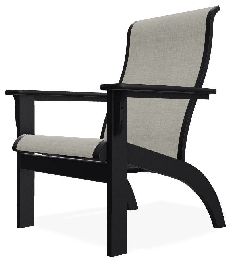 Adirondack Sling Outdoor Adirondack Armchair, Ella/Black