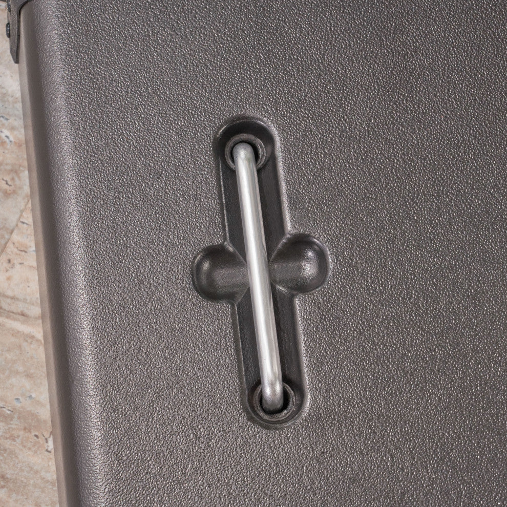 GDF Studio Larissa 119lb Concrete Square Umbrella Base With Steel Collar, Black