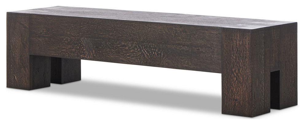 Abaso Accent Bench Ebony Rustic Wormwood Oak