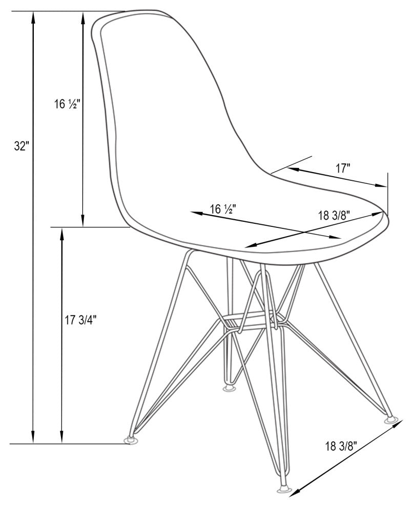 Dining Chair with ABS Plastic Seats Side Chair in Gold Chrome, White Blue