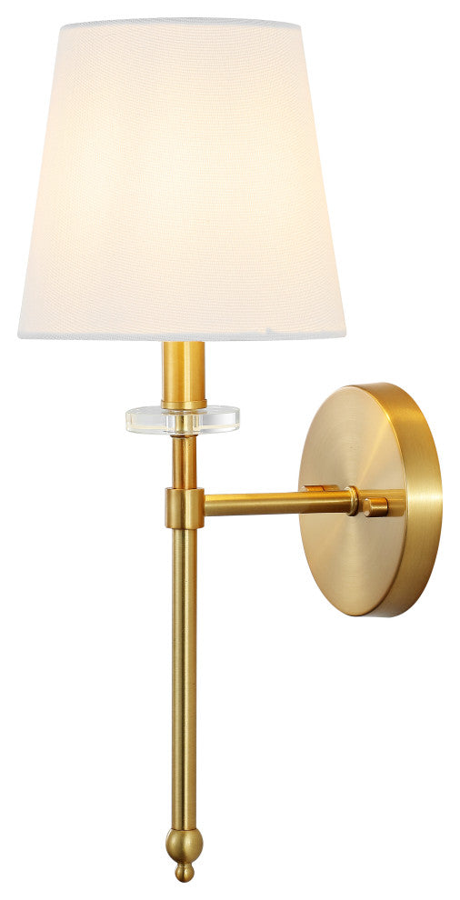 Olivia Modern Midcentury Iron LED Vanity, Brass Gold, 1-Light