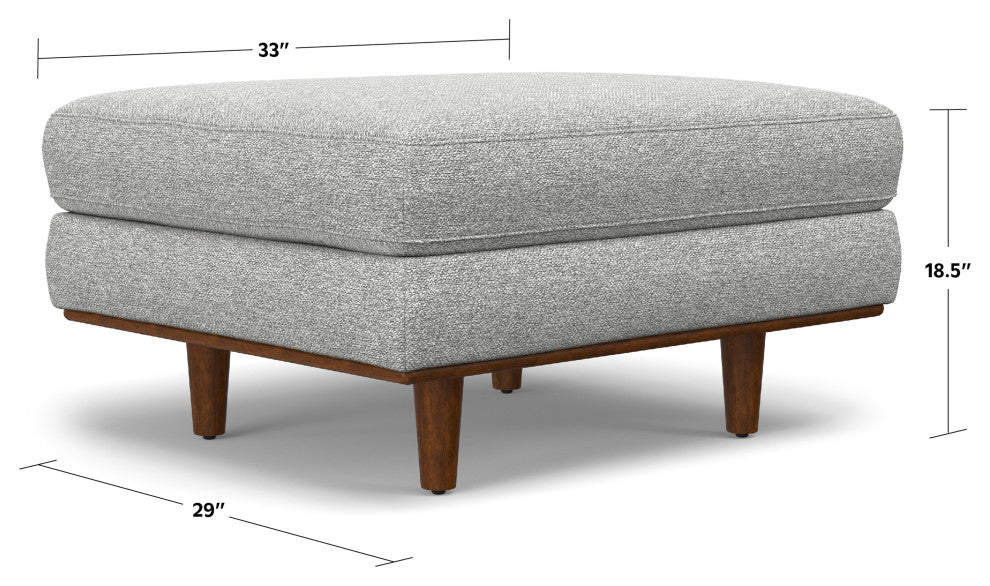 Morrison Ottoman, Mist Grey, 33"