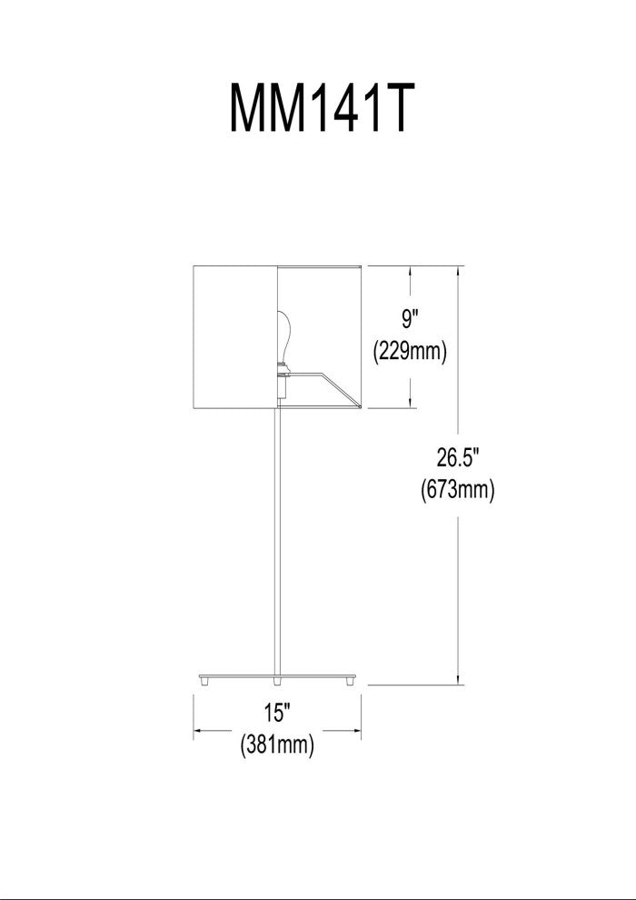 1 Light Drum Table Lamp with JTone White Shade