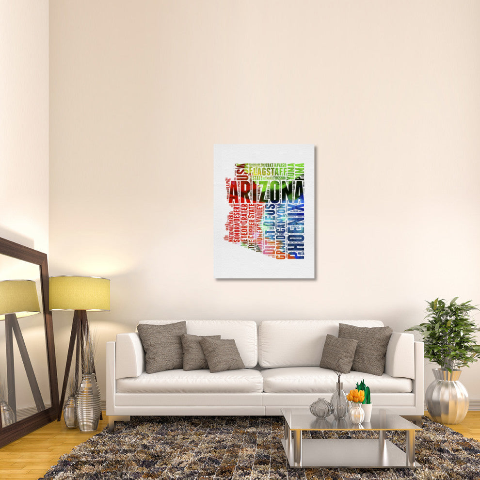 "Arizona Watercolor Word Cloud" Fine Art Print