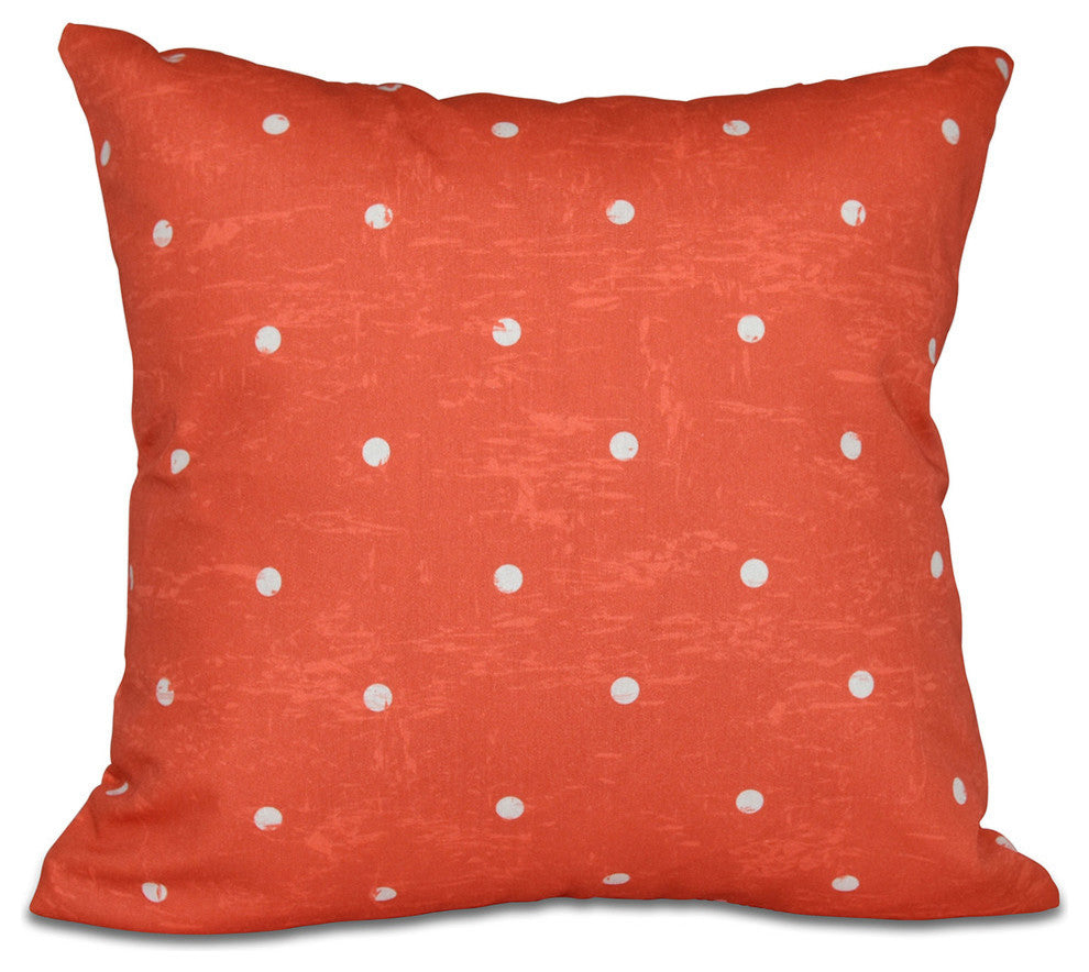 Dorothy Dot, Geometric Print Outdoor Pillow, Orange, 18"x18"