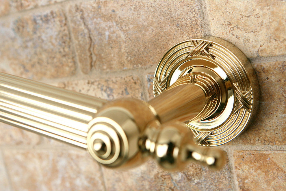 Kingston Brass 12" Decorative Grab Bar, Polished Brass