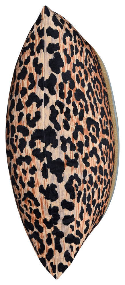 Dann Foley Lifestyle-Jaguar-Printed Pillow-24" x 24"-Oceans Blue-Yellow Khaki