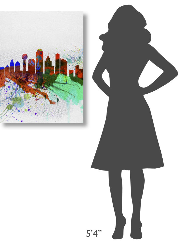 "Dallas Watercolor Skyline" Fine Art Print