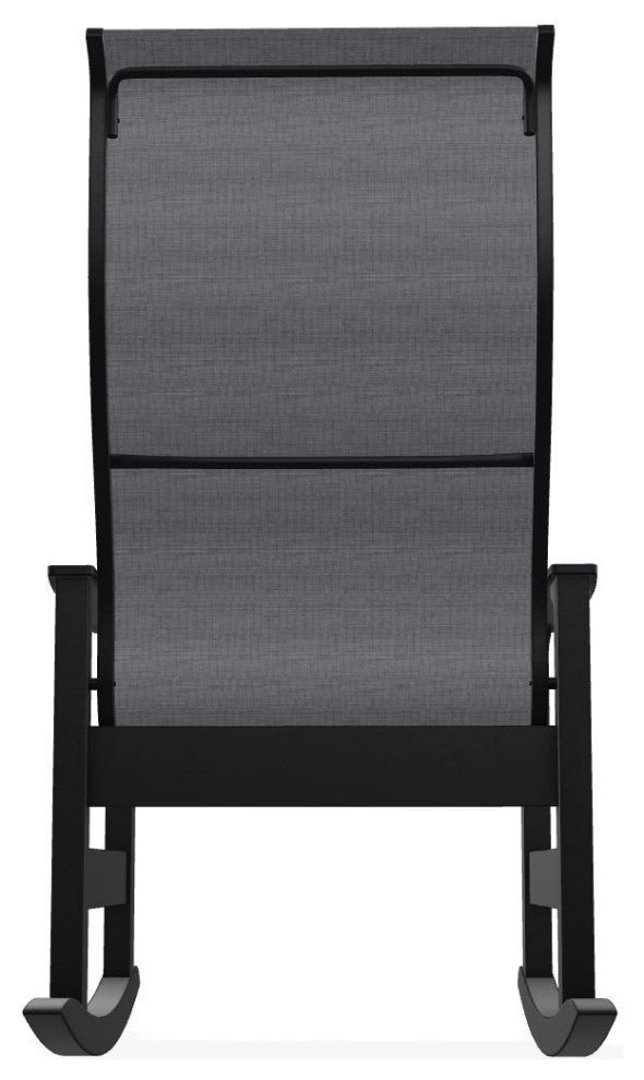 Leeward Sling Outdoor Supreme Rocker, Augustine Pewter/Black