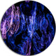 Dark Blue Fractal Desktop Wallpaper, Abstract Disc Metal Wall Art, 23"