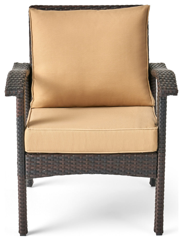 GDF Studio 8-Piece Voyage Outdoor Brown Wicker Seating Set