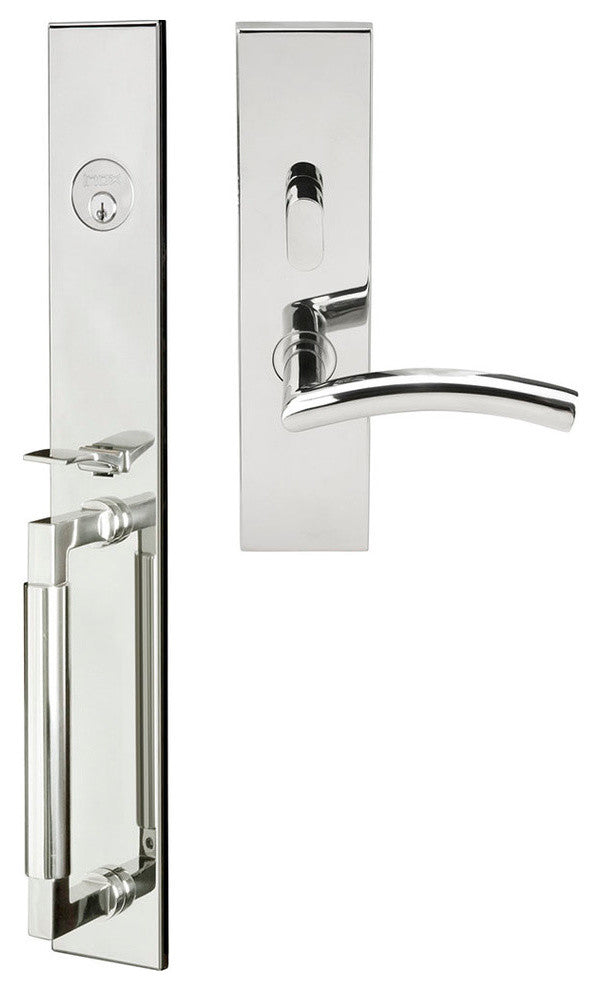 Brussels Lever, Mortise Entry Handleset, Left Hand, Polished Stainless Steel