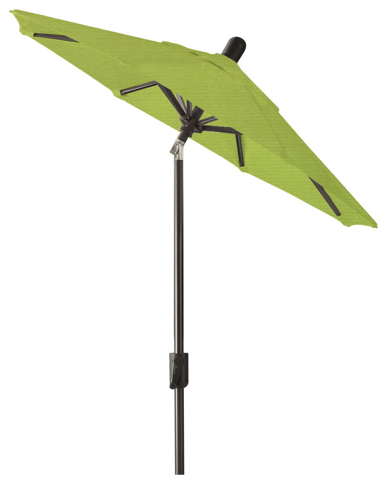 6' Round Auto Tilt Market Umbrella, Black Sapphire Frame, Macaw