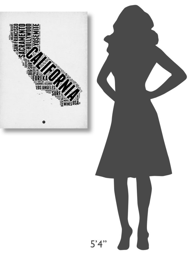"California Word Cloud 2" Fine Art Print