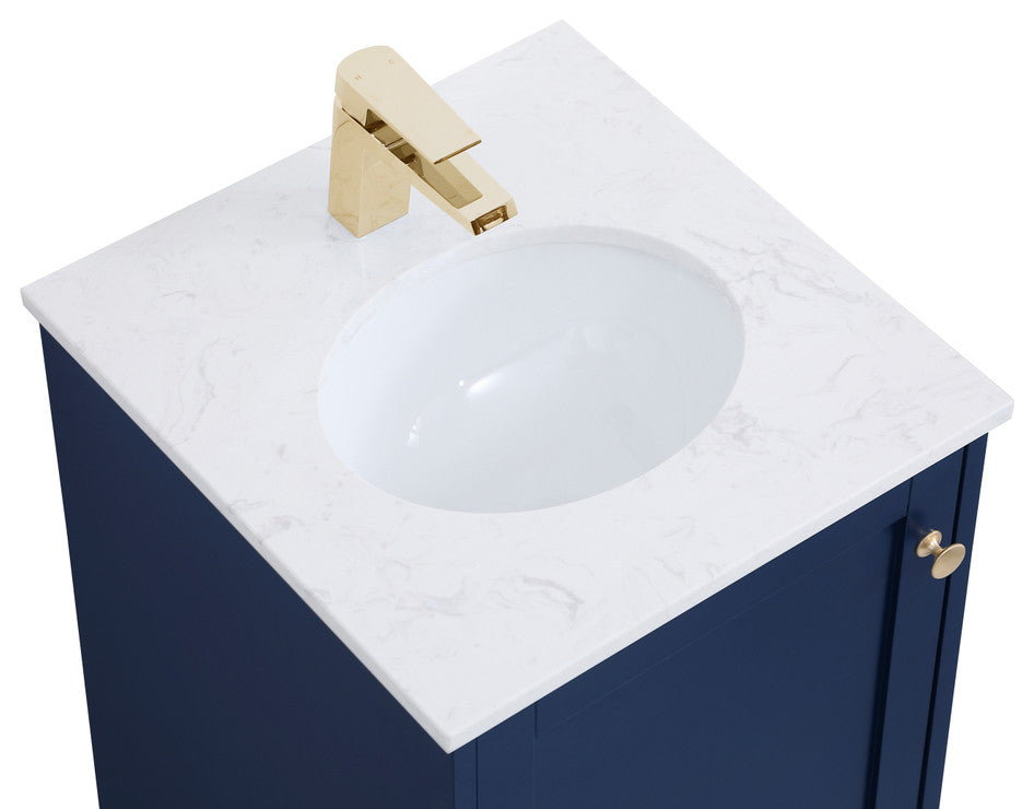Single 18" Bathroom Vanity (Blue), Blue, 18