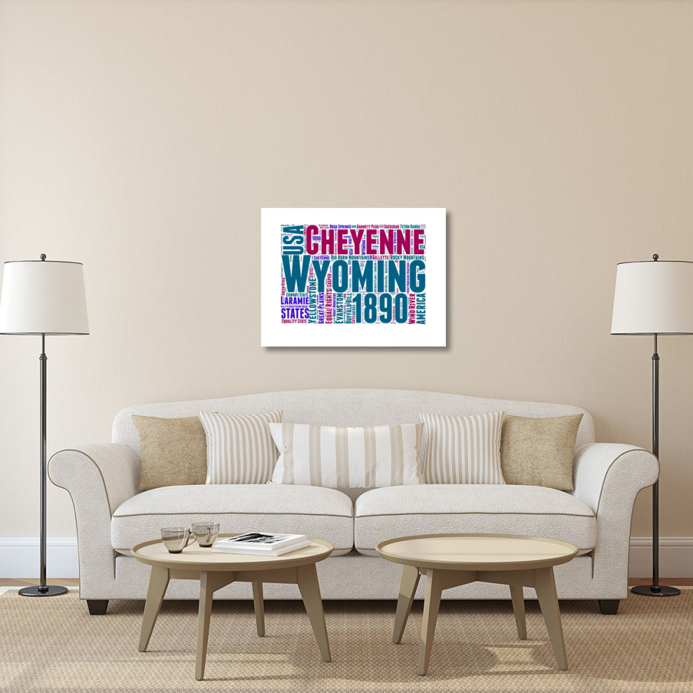 "Wyoming Word Cloud Map" Fine Art Print