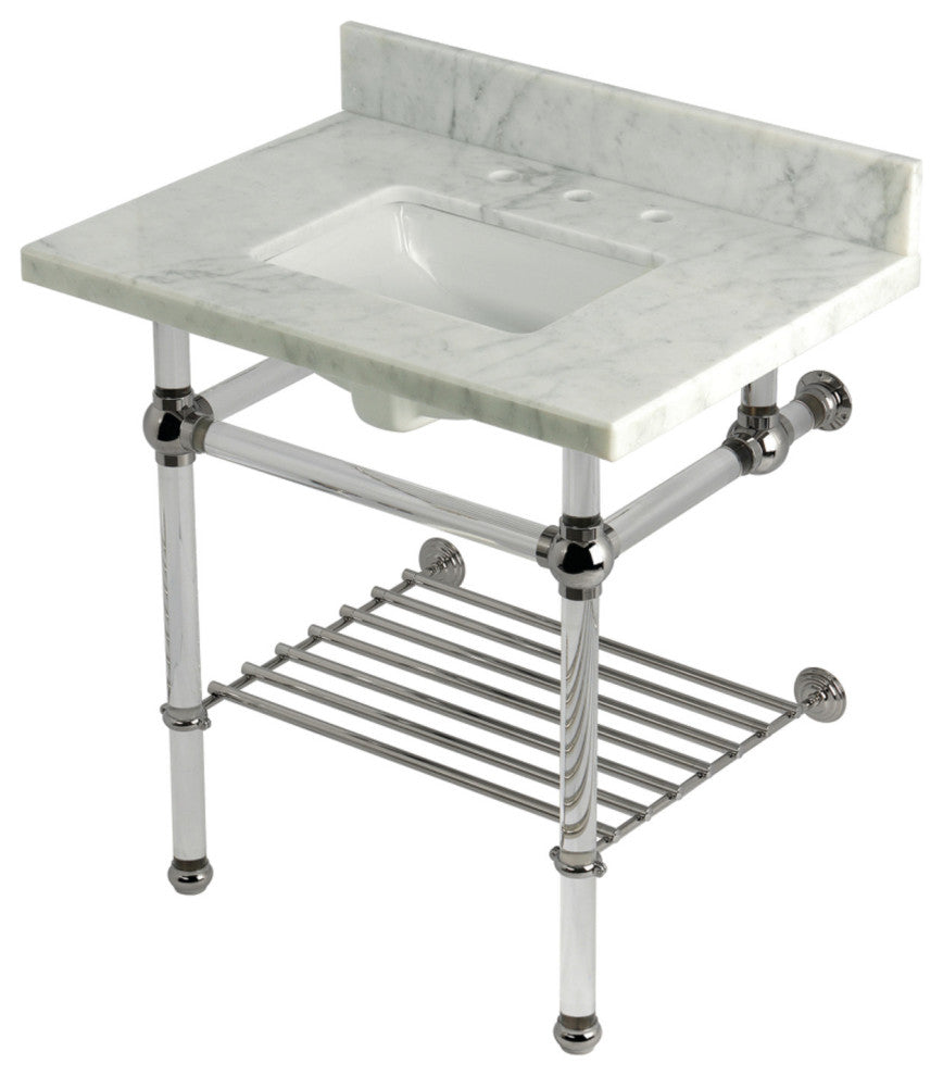 KVPB3030MASQB6 30" Console Sink with Acrylic Legs (8-Inch, 3 Hole)