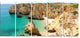 "Rocky and Rough Portugal Bay" Seashore Wall Art, 60"x28", 5-Panels