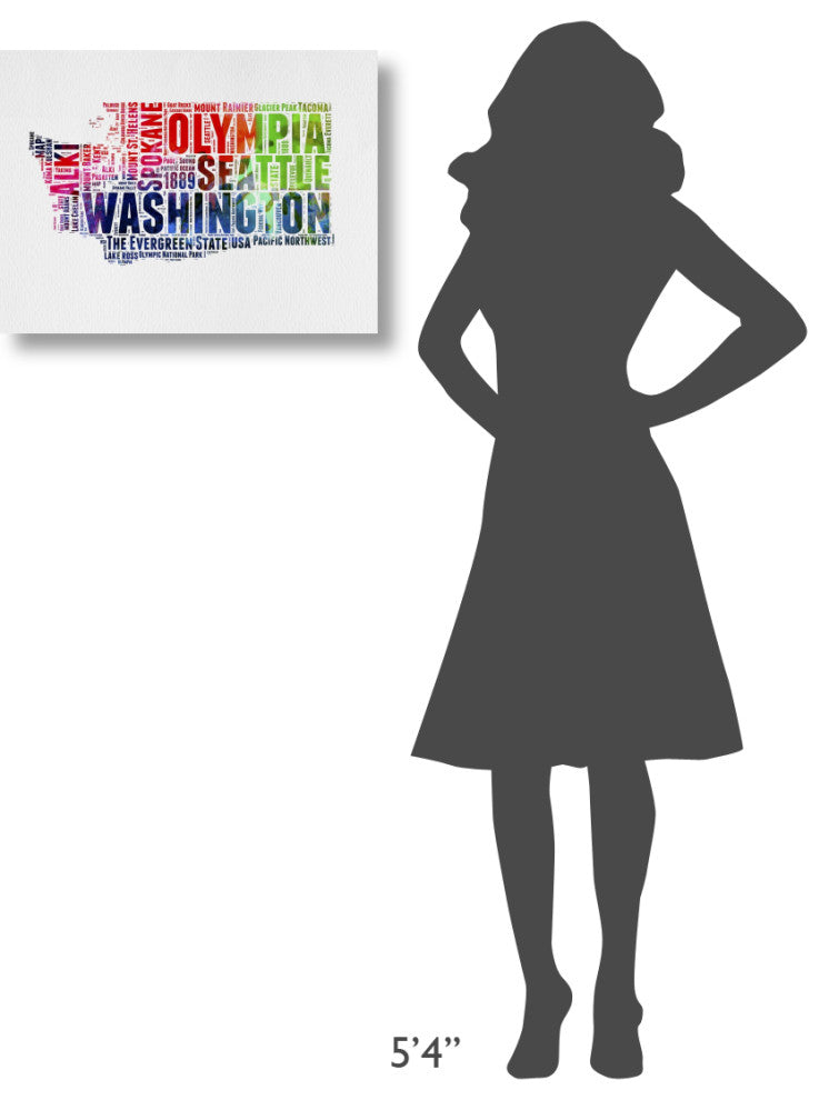 "Washington Watercolor Word Cloud" Fine Art Print