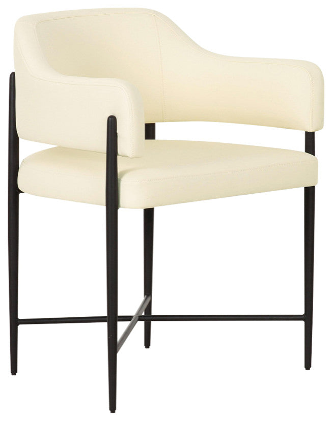 Sezanne Cream Vegan Leather Dining Chair