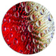 Colorful Red Flower In Raindrops, Floral Disc Metal Artwork, 38"