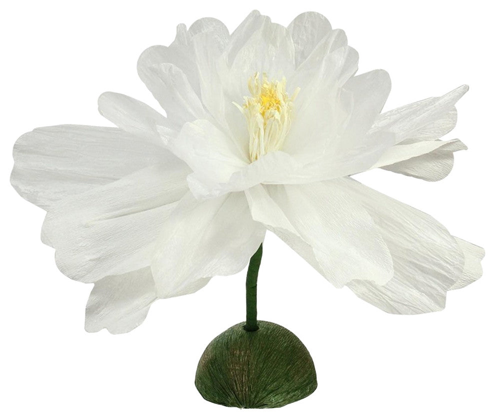 22" White Green and Yellow Decorative Spring Floral Artificial Craft Stem