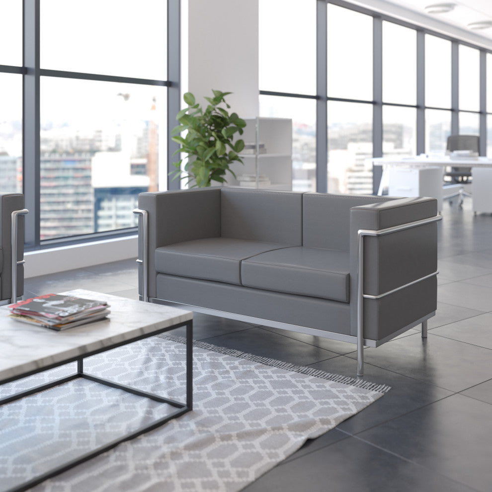 Hercules Regal Series LeatherSoft Loveseat, Gray