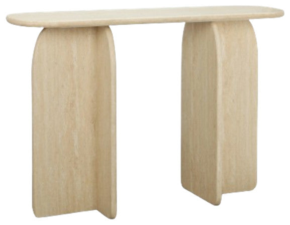 Clementine Faux Travertine Console Table