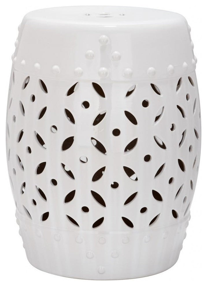 Safavieh Lattice Coin Garden Stool, White