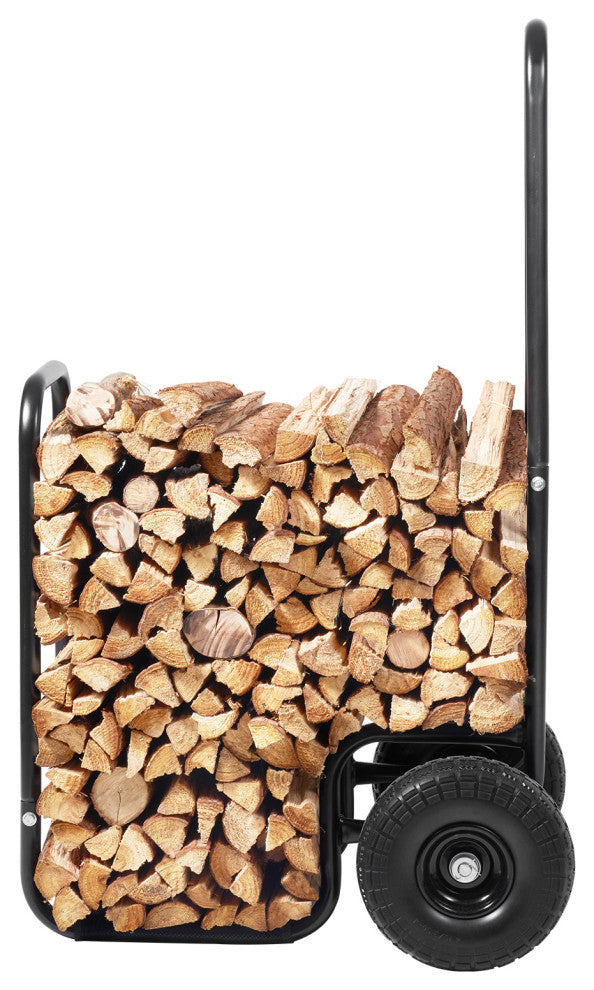 VEVOR Firewood Log Cart Wood Mover Hauler 250 lbs Capacity on PU Wheels Dolly
