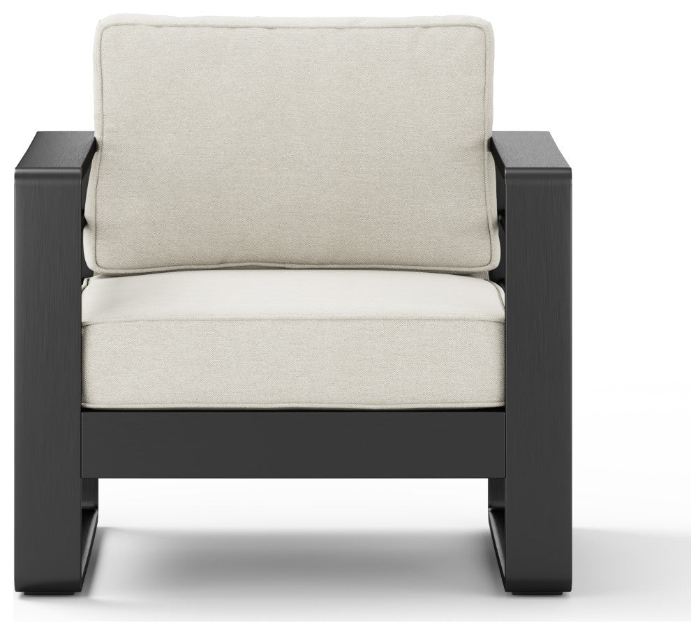 Gadd Aluminum 4-Piece Outdoor Chat Set With Cushions, Black/Beige