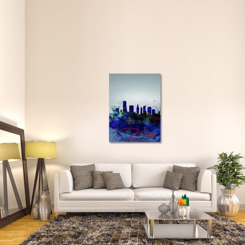 "Miami Watercolor Skyline" Fine Art Print