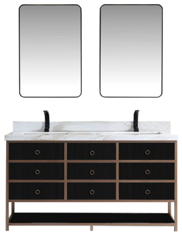 Vanity With Mirror,Sconce,Faucet Included