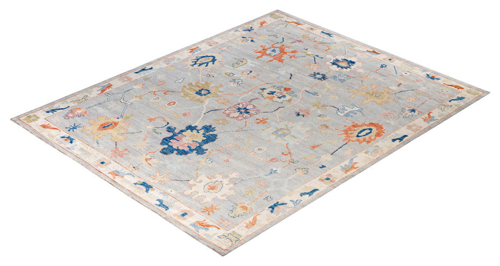 Oushak One-of-a-Kind Hand-Knotted Area Rug Gray, 8'4" x 10'4"