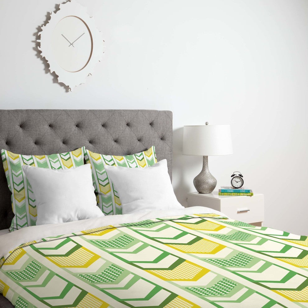 Deny Designs Heather Dutton Right Direction Lemon Lime Duvet Cover - Lightweight