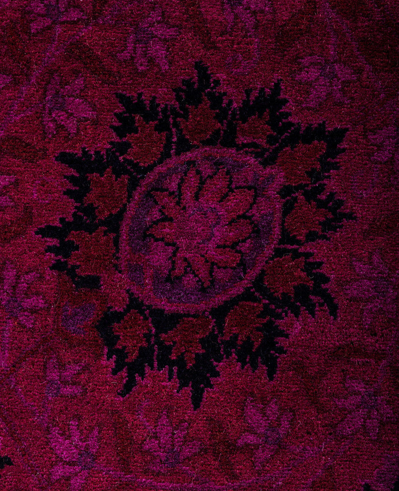 Overdyed One-of-a-Kind Hand-Knotted Area Rug Purple, 6' 3" x 13' 2"