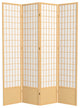 7' Tall Window Pane Shoji Screen, Natural, 4 Panels