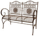 Rustic Metal Garden Bench, Rust Patina