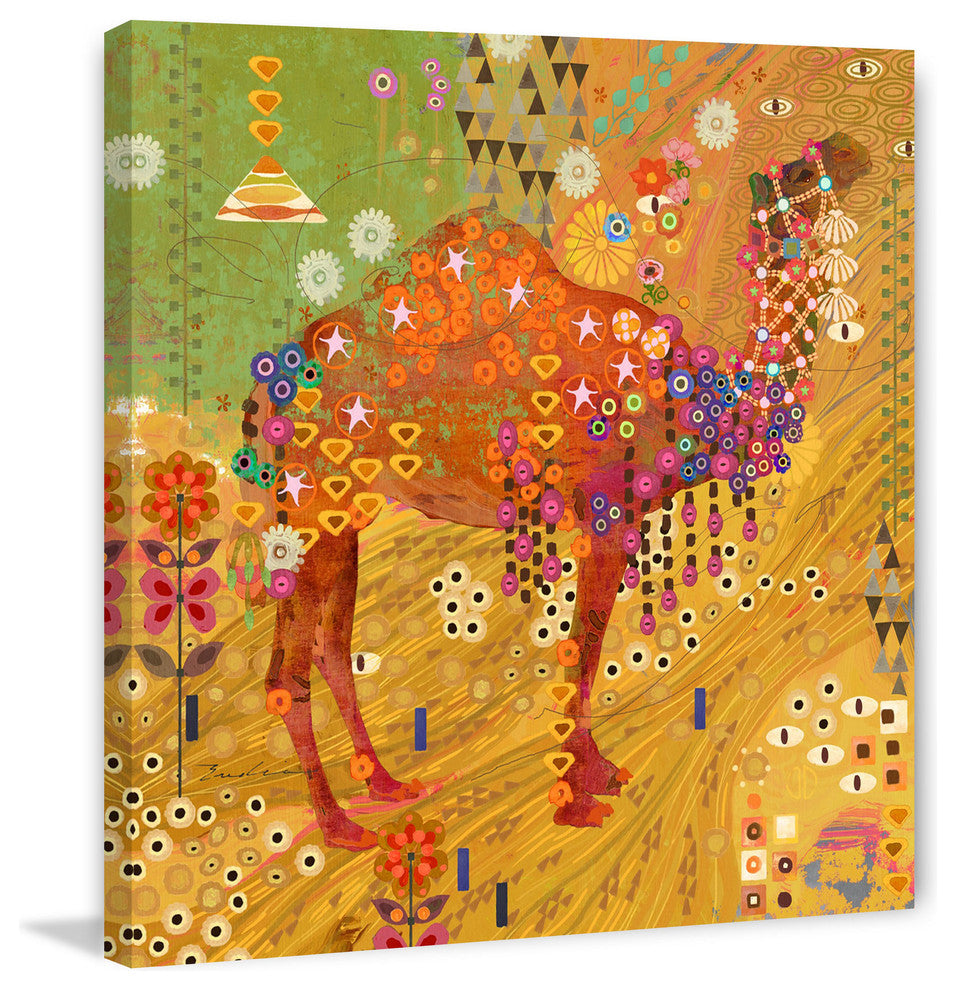 "Camels of Thar" Painting Print on Canvas by Evelia