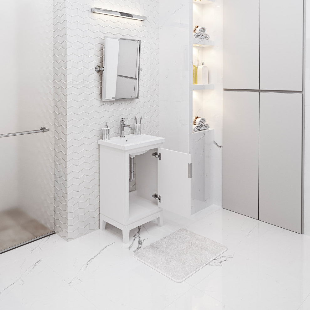 Elsa 20 In. Ceramic Sink Top Vanity in Pure White