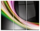 "Pink Green Abstract Lines" Digital Metal Wall Art, 3 Panels, 36"x28"