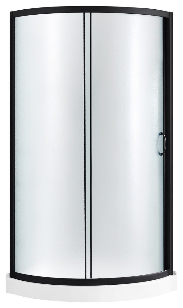 Ove Decors Breeze Shower Kit, Frosted Panels and Base, Black, 34"
