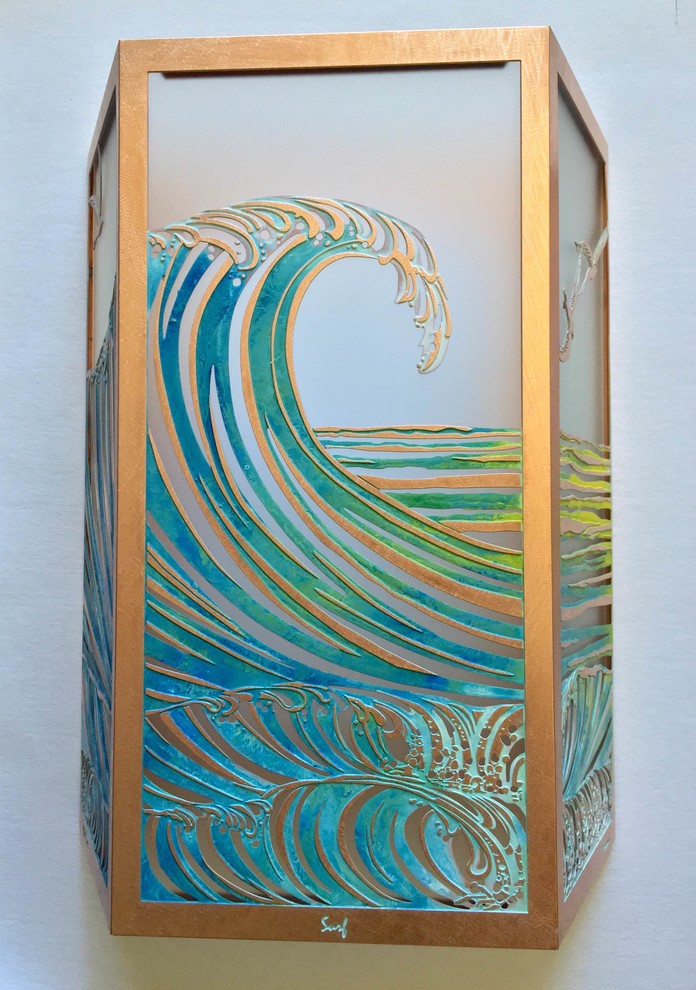 Surf Sconce 12" Patina Finish, Left