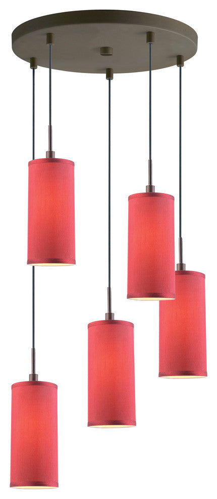 Stevens Multi-Light Pendant Cluster, Bronze, Maroon