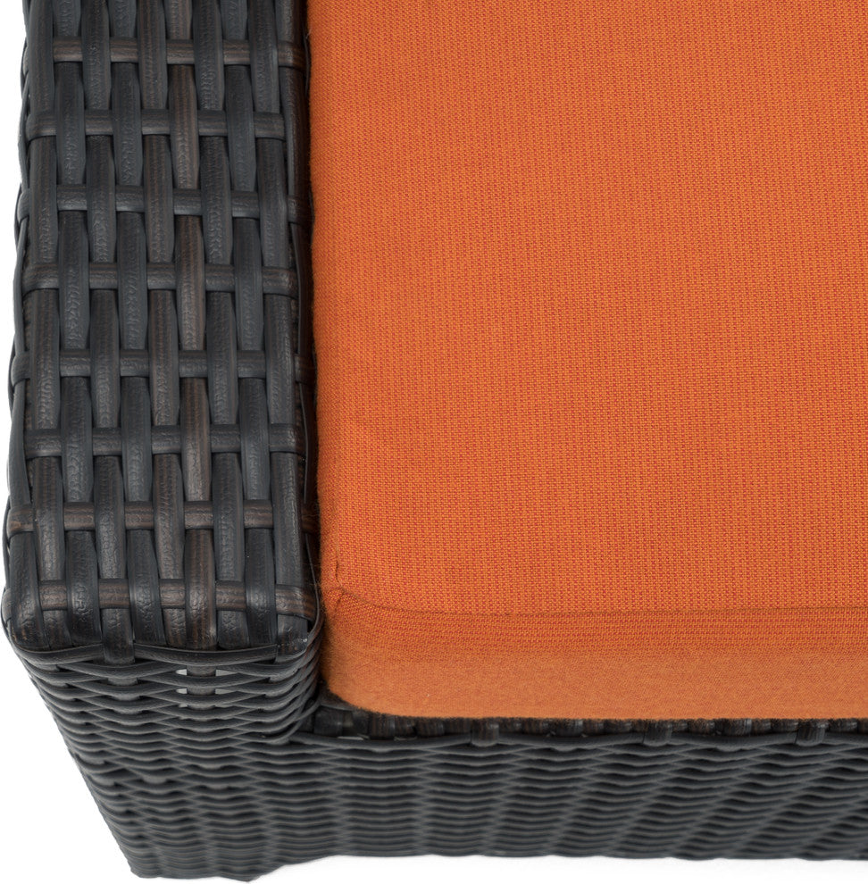 Deco 8 Piece Sunbrella Outdoor Patio Sofa and Club Chair Deep Seating Set, Sunset Orange