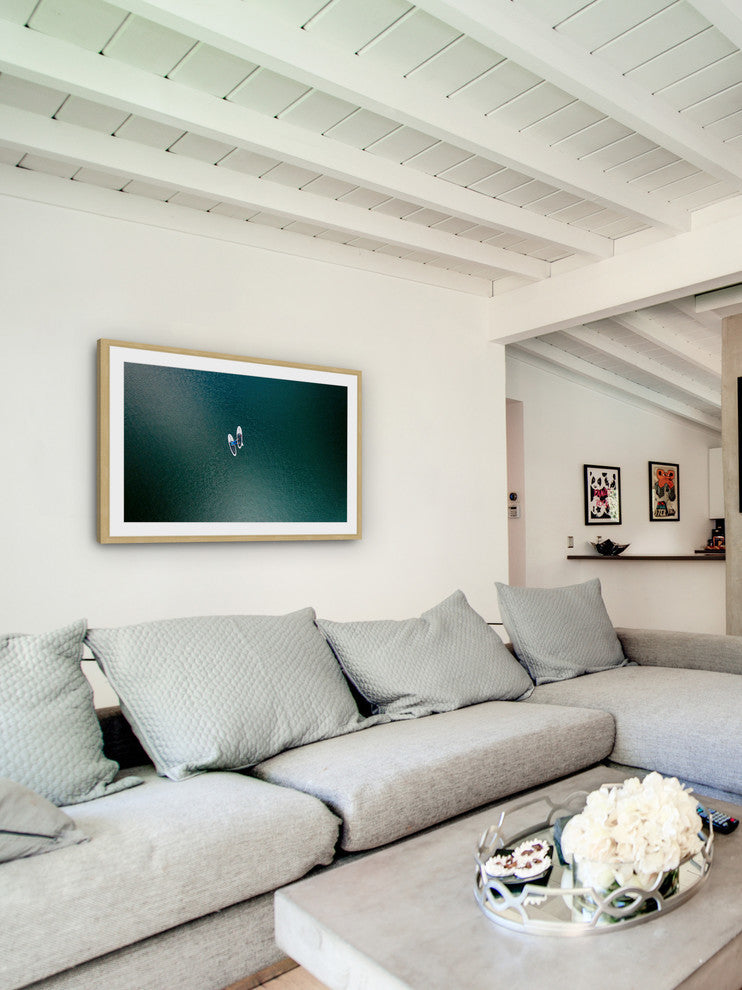 "White Boats" Framed Print by Karolis Janulis