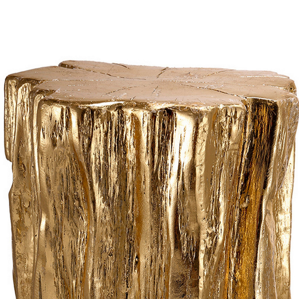 Well Designed Nature Inspired Tree Trunk Stool, Gold